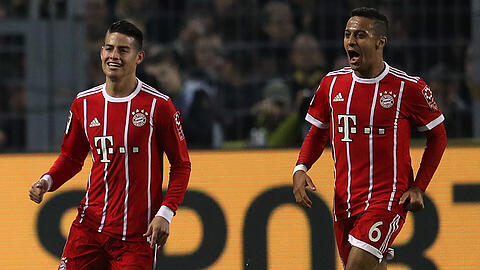 Werfen im Mittelfeld den Motor des FC Bayern an: James Rodríguez und Thiago.