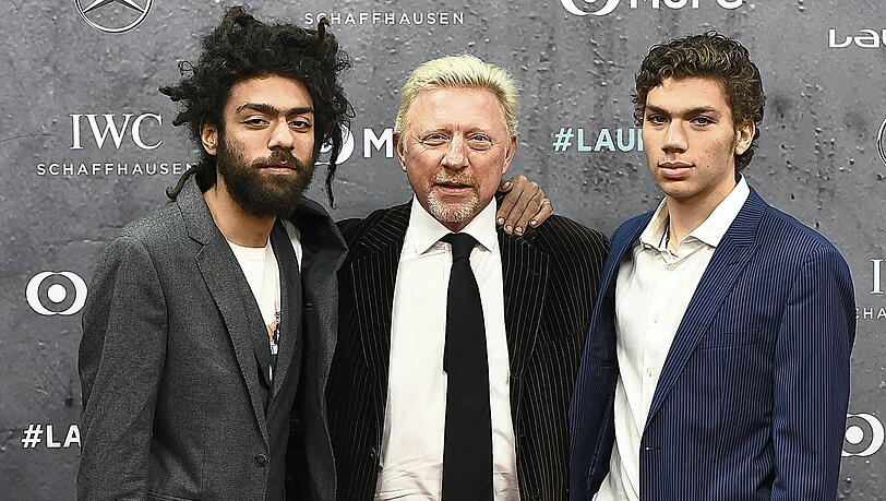 Boris Becker mit seinen Söhnen Noah (l.) und Elias (r.). Boris Becker mit seinen Söhnen Noah (l.) und Elias (r.).