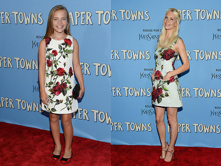 Auf dem Premierenteppich von "Paper Towns" erschienen sowohl Kinderstar Meg Crosbie (l.) als auch Poppy Delevingne (r.) im süßen Blumenkleid