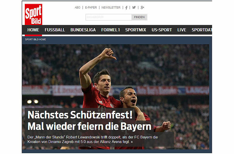 Ein "Schützenfest" war das 5:0 für "SportBild".