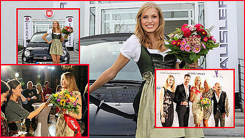 Schöne Gewinnerin, schönes Auto: Alice Müller, Schöne Münchnerin 2011, hat ihren Hauptgewinn erhalten: einen Fiat 500 C von Häusler. Die Bilder!
