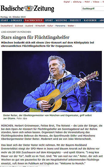Pressestimmen zum Danke-Konzert am Königsplatz.