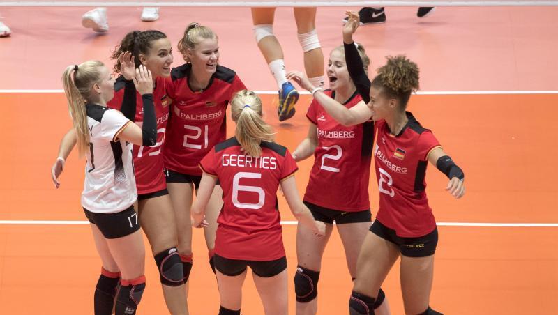 Haben gegen Russland bei der EM den dritten Vorrundensieg geholt: Die deutschen Volleyball-Frauen. Haben gegen Russland bei der EM den dritten Vorrundensieg geholt: Die deutschen Volleyball-Frauen.