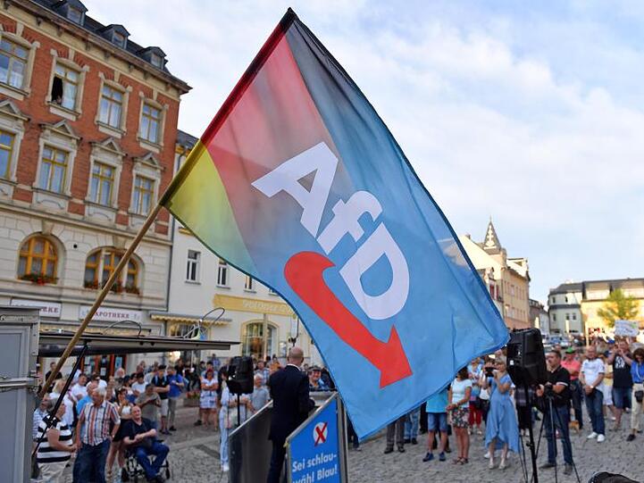 Eine AfD-Kundgebung in Sachsen.