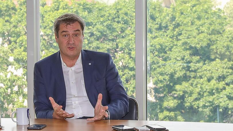 Markus Söder beim Interview in der Staatskanzlei. Markus Söder beim Interview in der Staatskanzlei.