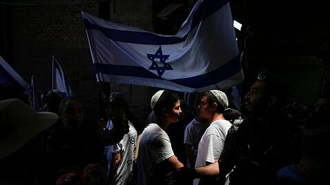 Nationalisten feiern am Jerusalem-Tag die israelische Eroberung Ost-Jerusalems nach dem Sechstagekrieg 1967.