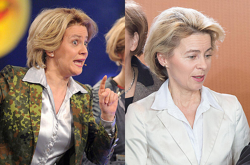 Ursula von der Leyen: links das Double Nikola Norgauer