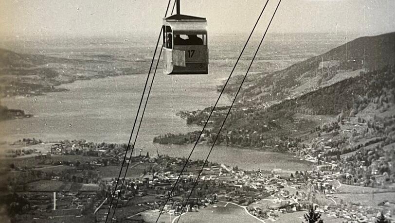 Historische Aufnahmen zeigen die Anf&auml;nge der Wallbergbahn &uuml;ber dem Tegernsee.
