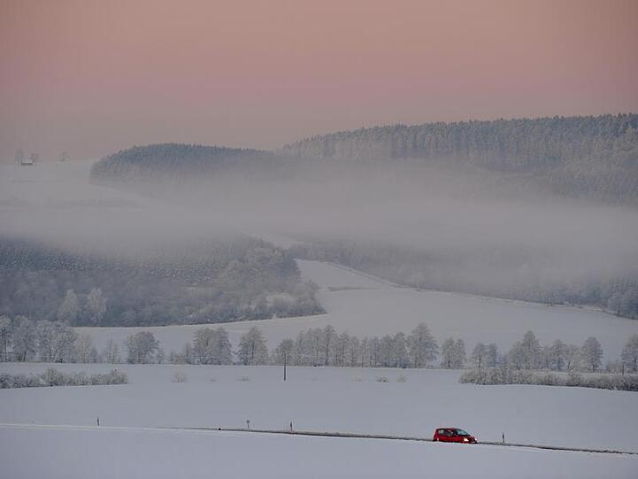 Winterlandschaft im Kreis Osterode am Harz.