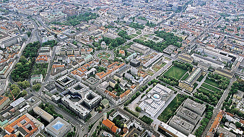 Das ist das Kunstareal von oben: Wie das Museumsviertel aufgewertet werden kann, darüber wird seit Jahren diskutiert.