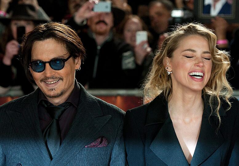 Johnny Depp mit Amber Heard bei der "Mortdecai"-Premiere in London