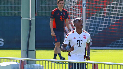 Mathys Tel am Sonntag auf dem Trainingsgelände an der Säbener Straße.