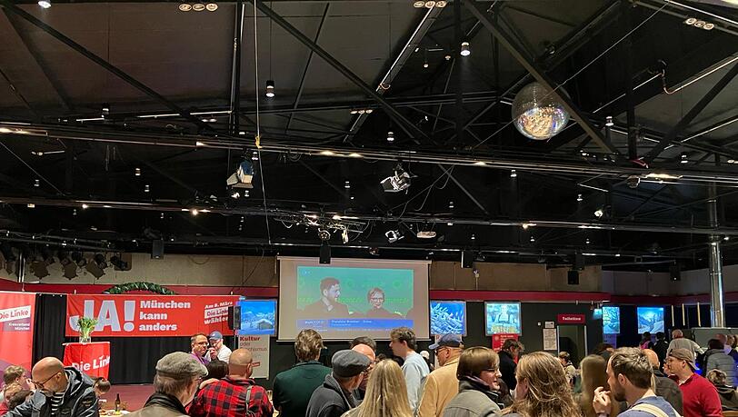 Die Wahlparty der Linken im Werksviertel.