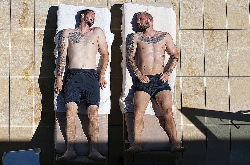 Sascha Mölders und Daniel Adlung (von links).