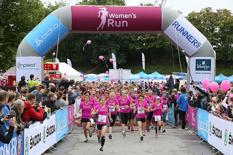 Am Start für die 8 Kilometer.