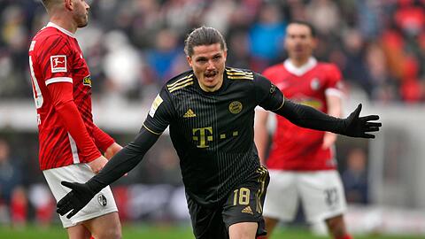 Marcel Sabitzer trifft gegen Freiburg zum ersten Mal im Bayern-Trikot.