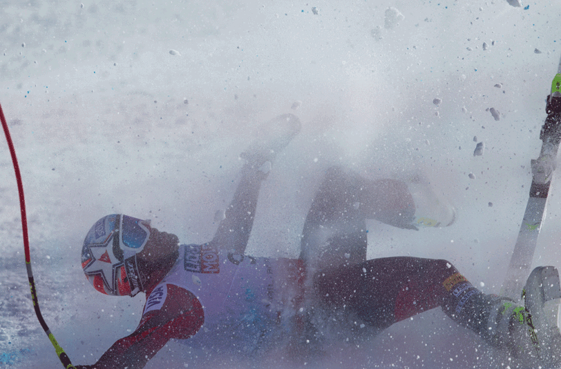 Bode Miller: die Bilder von seinem Sturz im Super G bei der alpinen Ski-WM in Vail.