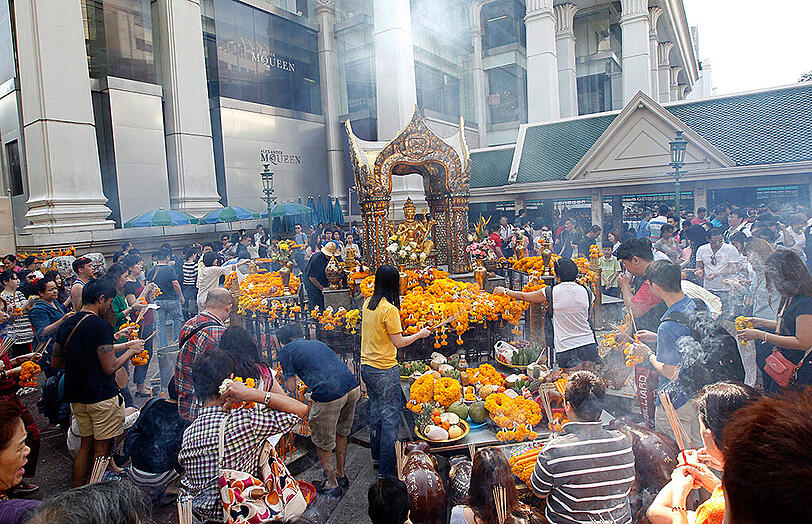 Die Explosion hat sich vor dem Schrein des Hindu-Gott Brahma im Zentrum von Bangkok ereignet. (Archivbild)