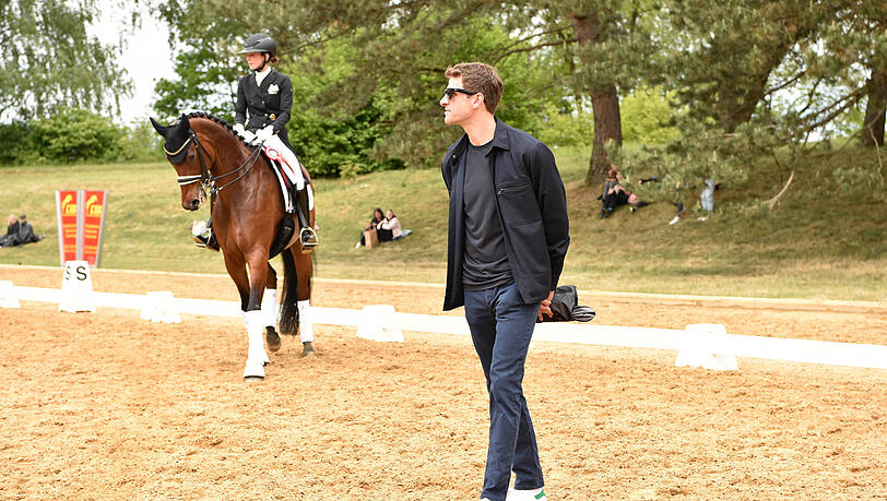 Lisa Müller belegte Platz fünf. Ehemann Thomas begleitete die Dressurreiterin zur "Pferd International" auf der Olympia-Reitanlage in München-Riem