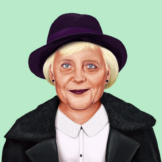 Israelischer Illustrator kreiert die Bildreihe "Hipstory" - Angela Merkel.