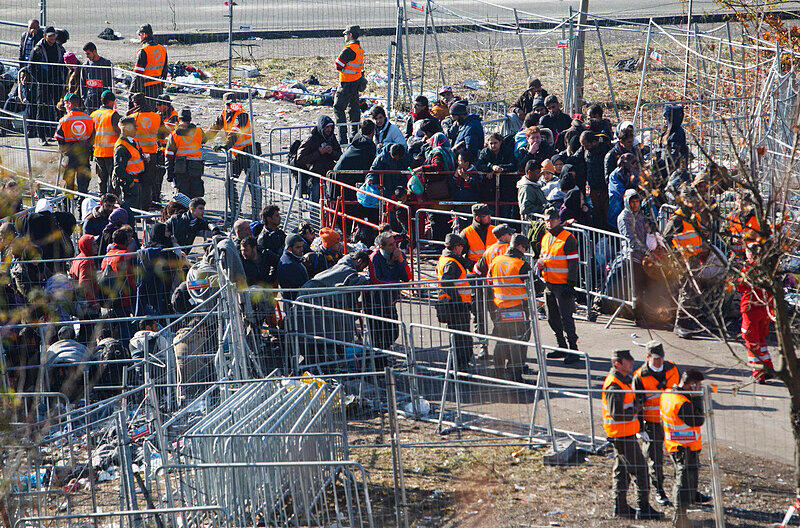 Flüchtlinge an der slowenisch-österreichischen Grenze.