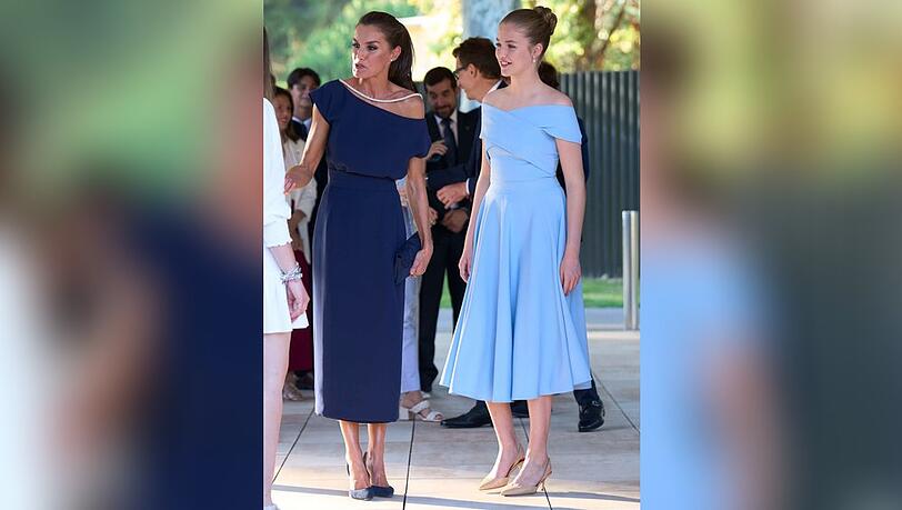 Leonor von Spanien neben ihrer Mutter Letizia. Leonor von Spanien neben ihrer Mutter Letizia.