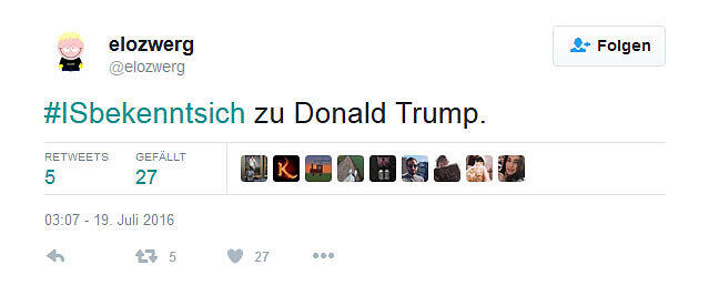 Unter dem Hashtag #ISbekenntsich schieben die Twitter-User dem IS die Verantwortung für Unannehmlichkeiten des Alltags zu.