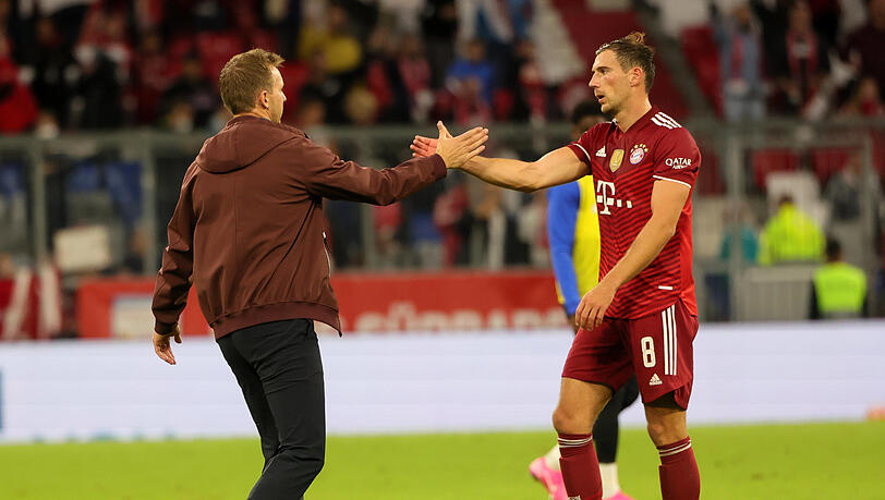 Hand drauf: Neu-Coach Julian Nagelsmann sieht bei Goretzka noch weiteres Entwicklungspotenzial. Hand drauf: Neu-Coach Julian Nagelsmann sieht bei Goretzka noch weiteres Entwicklungspotenzial.