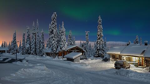 Kuusamo in Finnland ist im Winter ein verschneiter Traum.