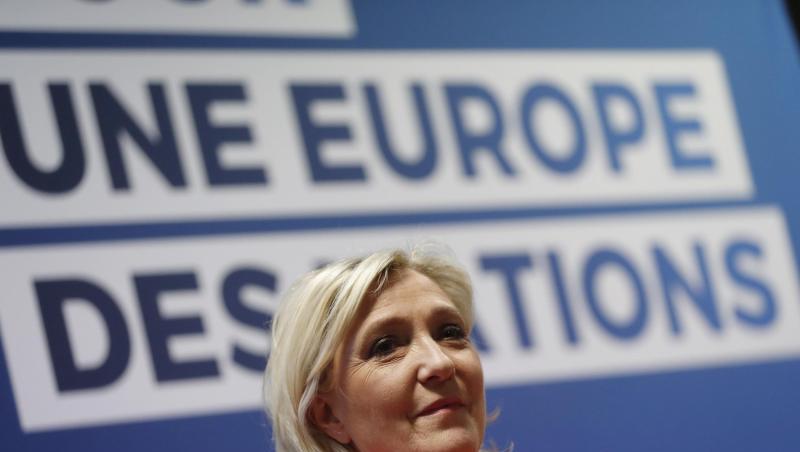 Marine Le Pen, Vorsitzende der rechtspopulistischen Partei "Rassemblement National" aus Frankreich, bei einer Pressekonferenz zur bevorstehenden Europawahl. Marine Le Pen, Vorsitzende der rechtspopulistischen Partei "Rassemblement National" aus Frankreich, bei einer Pressekonferenz zur bevorstehenden Europawahl.