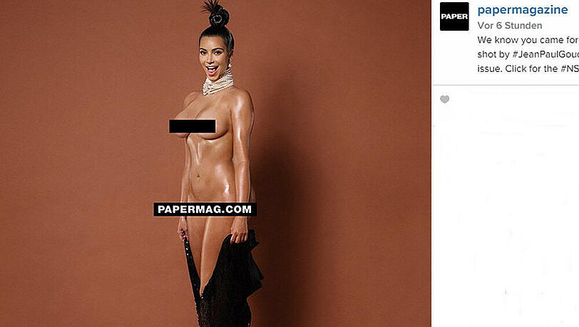 Das Nacktbild von Kim Kardashian aus dem Fotoshooting für das "Paper Magazine" - hier in einer zensierten Version