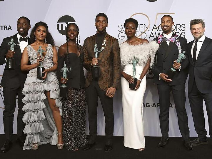 Bester Film: Das Black-Panther-Team freut sich über die Auszeichnung.