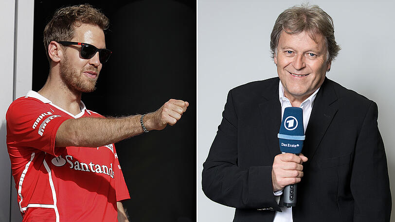 Ferrari-Pilot Sebastian Vettel und Formel1-Experte Norbert Haug (rechts).