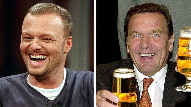 Der Kanzler als unfreiwilliger Popstar: Den von Schröder während einer Autogrammstunde geäußerten Wunsch "Hol mir mal ne Flasche Bier, sonst streik ich hier" schnappte Entertainer Stefan Raab auf. Von der Single Raab featuring DJ Bundeskanzler wurden im Jahr 2000 in nur drei Tagen nach Veröffentlichung 250.000 Singles ausgeliefert. Der Kanzler als unfreiwilliger Popstar: Den von Schröder während einer Autogrammstunde geäußerten Wunsch "Hol mir mal ne Flasche Bier, sonst streik ich hier" schnappte Entertainer Stefan Raab auf. Von der Single Raab featuring DJ Bundeskanzler wurden im Jahr 2000 in nur drei Tagen nach Veröffentlichung 250.000 Singles ausgeliefert.