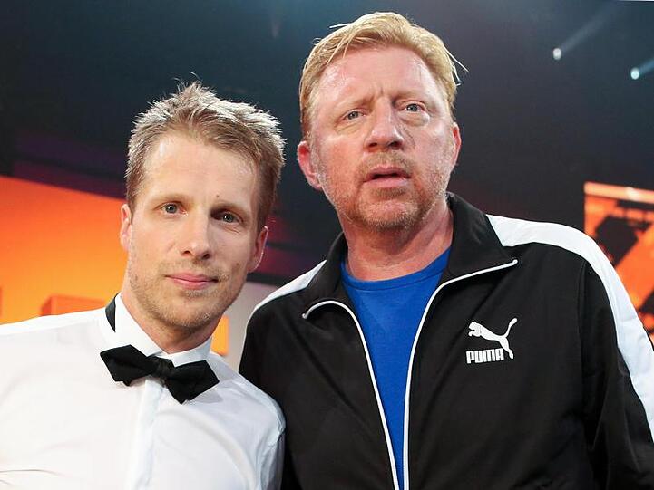 Moderator Oliver Pocher (l) und Tennislegende Boris Becker 2013 in der Fernsehshow "Alle auf den Kleinen".