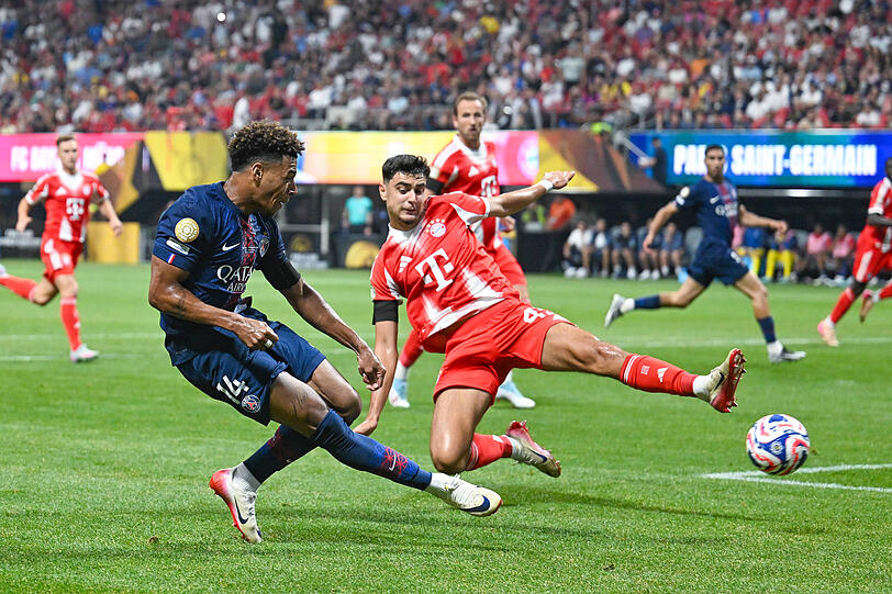 Stellte die Bayern-Abwehr bei der Klub-WM in Atlanta vor Probleme: PSG-Flügelflitzer Désiré Doué. Stellte die Bayern-Abwehr bei der Klub-WM in Atlanta vor Probleme: PSG-Flügelflitzer Désiré Doué.