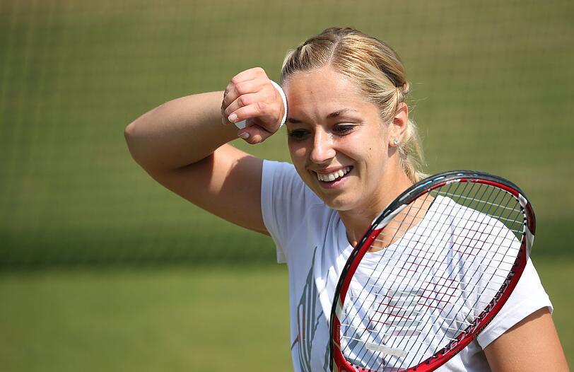 Letztes Training vor dem Finale in Wimbledon für Sabinbe Lisicki.