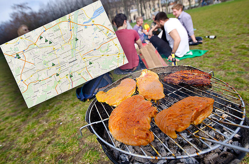 Die Stadt München veröffentlichte jetzt eine Karte, auf der alle Bereiche der Stadt gekennzeichnet sind, in denen das Grillen erlaubt ist!