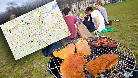Die Stadt München veröffentlichte jetzt eine Karte, auf der alle Bereiche der Stadt gekennzeichnet sind, in denen das Grillen erlaubt ist!