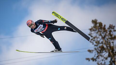 Ski nordisch, Skispringen, Weltmeisterschaft, Skifliegen, Probedurchgang, Severin Freund aus Deutschland in Aktion.