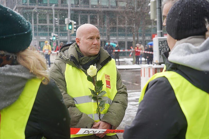 Gedenken am Tatort: Christian Vorländer am Freitag, 14.02.2025