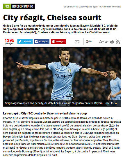 L'Equipe (Frankreich):"City erwacht in der Champions League wieder zum Leben"