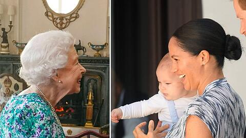 Queen Elizabeth II. (li.) wird bei ihrem Thronjubiläum ihre Enkel Archie (im Bild) und Lilibet treffen.