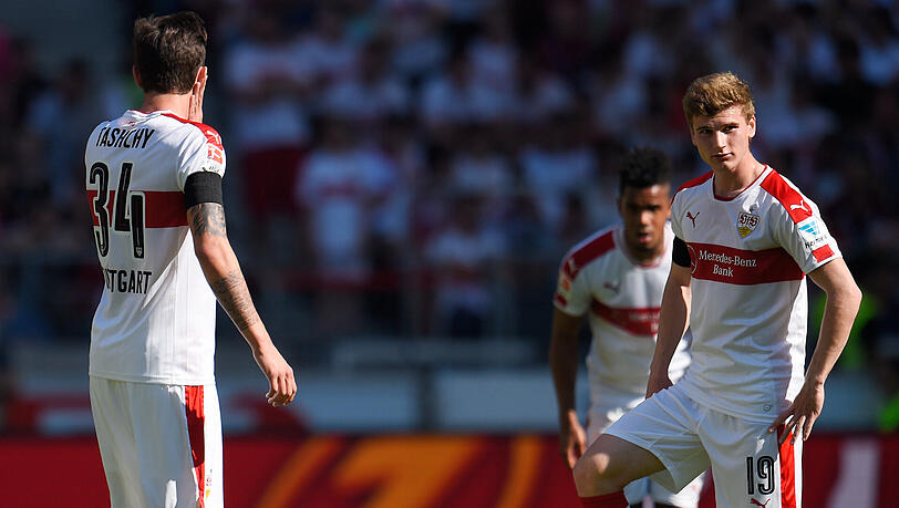 Abgestiegen: Timo Werner (re.) mit dem VfB Stuttgart 2016. Abgestiegen: Timo Werner (re.) mit dem VfB Stuttgart 2016.