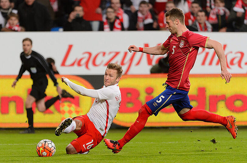 Polen schlägt Serbien. Jakub Blaszczykowski (l) machte den Unterschied.