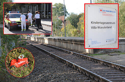 Drei Kinder sind am Mittwochmorgen aus der Kita "Villa Wunderland" in der Hoferstraße ausgebüxt. Dabei liefen sie auf die Gleise der S-Bahn. Ein Mädchen wurde dabei vom Zug der S7 aus Richtung Kreuzstraße erfasst.