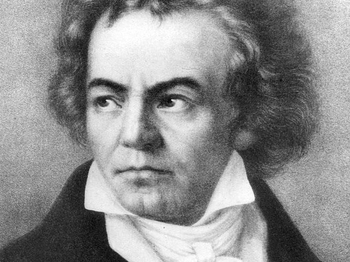 Der deutsche Komponist Ludwig van Beethoven auf einer zeitgenössischen Darstellung.