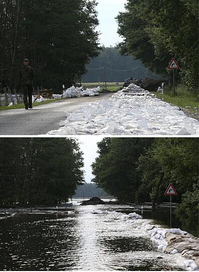 Vorher-Nachher-Fotos, Kurioses, überflutete Straßen: Aktuelle Hochwasser-Fotos aus Sachsen Anhalt