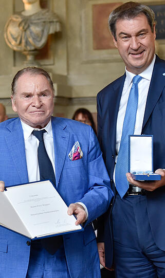 Fritz Wepper mit Ministerpräsident Markus Söder