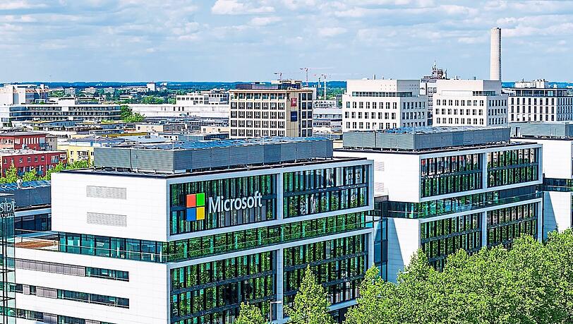 Das Microsoft-B&uuml;rogeb&auml;ude in M&uuml;nchen.